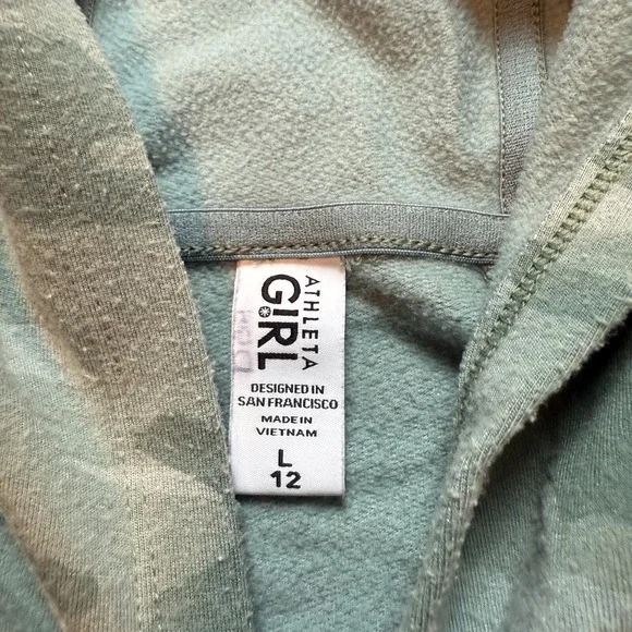 Athleta Girl Sweatshirt Hoodie Long Sleeve Green Camo Youth Girls Size Large 12 - Picture 8 of 11